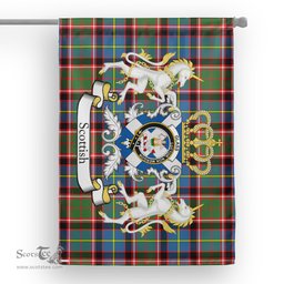Scotstee Shop Tartan House Flag - Glass Tartan Flag Clan Badge With Lion Scottish, Tartan Garden Flag, Tartan Flag, Tartan House Flag, Plaid Flag, Christmas Plaid Flag
