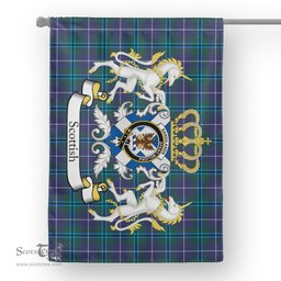 Scotstee Shop Tartan House Flag - Sandilands Tartan Flag Clan Badge With Lion Scottish, Tartan Garden Flag, Tartan Flag, Tartan House Flag, Plaid Flag, Christmas Plaid Flag