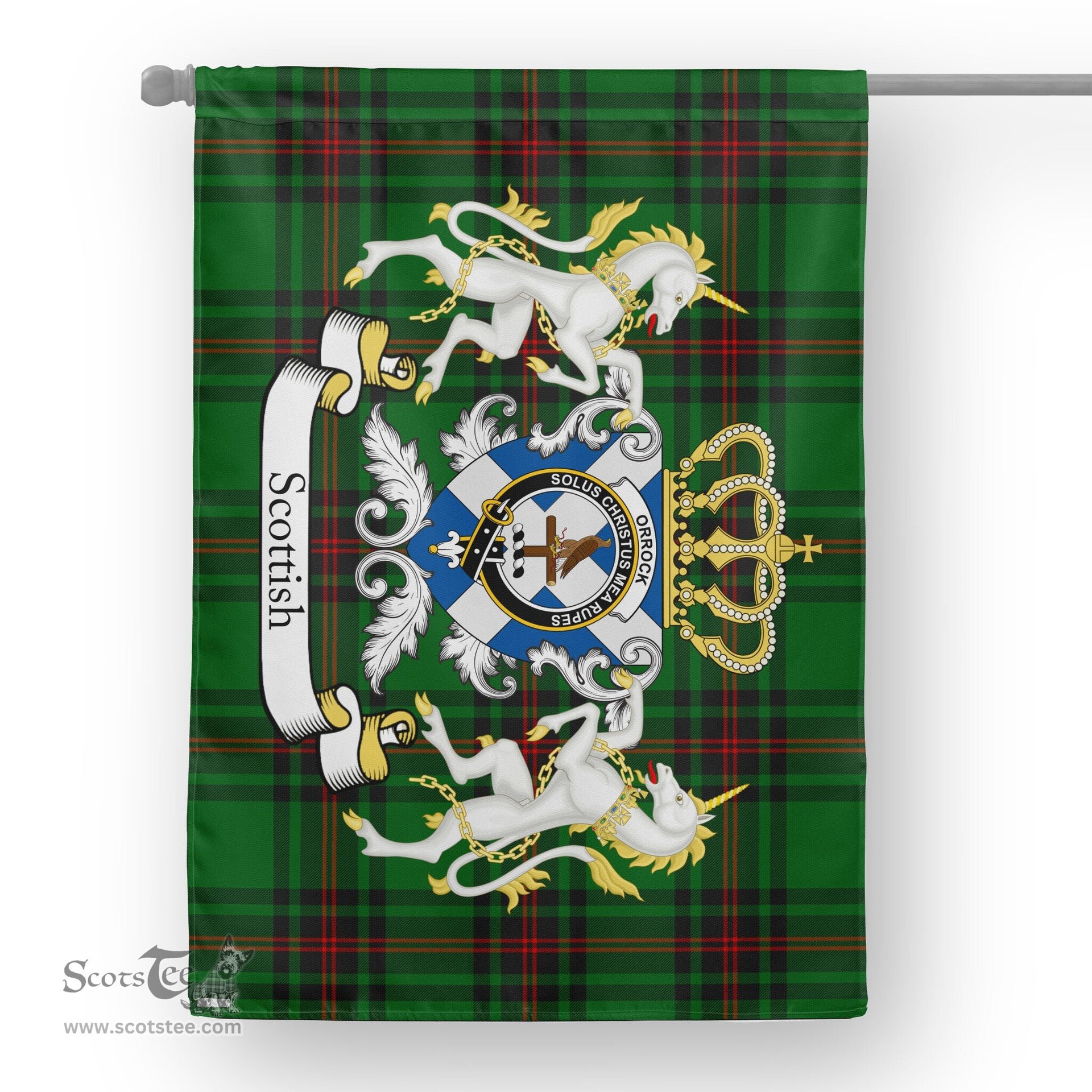 Scotstee Shop Tartan House Flag - Orrock Tartan Flag Clan Badge With Lion Scottish, Tartan Garden Flag, Tartan Flag, Tartan House Flag, Plaid Flag, Christmas Plaid Flag