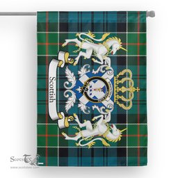 Scotstee Shop Tartan House Flag - Kirkpatrick Tartan Flag Clan Badge With Lion Scottish, Tartan Garden Flag, Tartan Flag, Tartan House Flag, Plaid Flag, Christmas Plaid Flag
