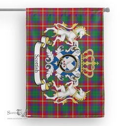 Scotstee Shop Tartan House Flag - Hopkirk Tartan Flag Clan Badge With Lion Scottish, Tartan Garden Flag, Tartan Flag, Tartan House Flag, Plaid Flag, Christmas Plaid Flag