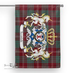 Scotstee Shop Tartan House Flag - Crawford Tartan Flag Clan Badge With Lion Scottish, Tartan Garden Flag, Tartan Flag, Tartan House Flag, Plaid Flag, Christmas Plaid Flag