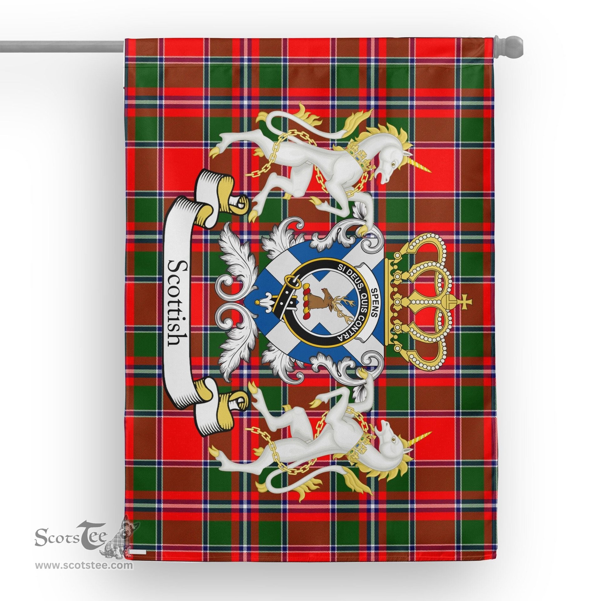 Scotstee Shop Tartan House Flag - Spens Tartan Flag Clan Badge With Lion Scottish, Tartan Garden Flag, Tartan Flag, Tartan House Flag, Plaid Flag, Christmas Plaid Flag