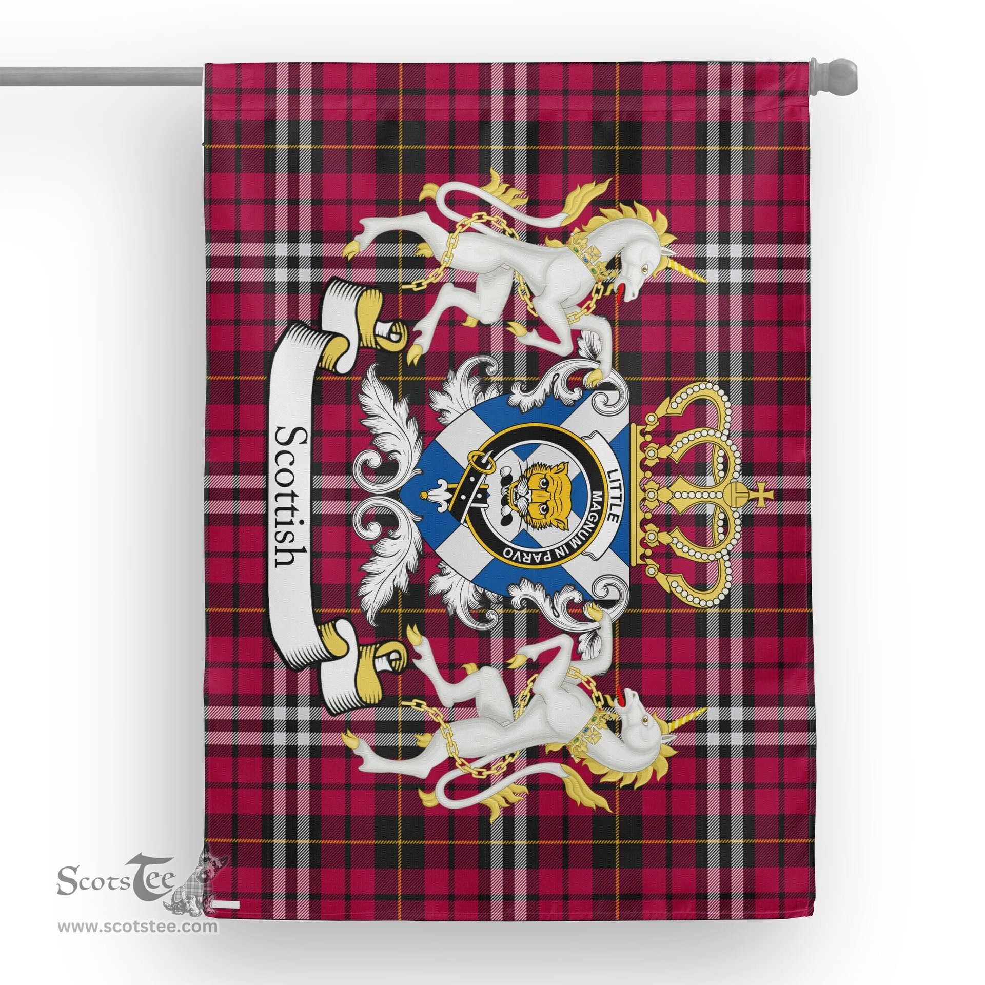 Scotstee Shop Tartan House Flag - Little Tartan Flag Clan Badge With Lion Scottish, Tartan Garden Flag, Tartan Flag, Tartan House Flag, Plaid Flag, Christmas Plaid Flag
