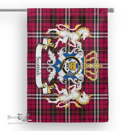 Scotstee Shop Tartan House Flag - Little Tartan Flag Clan Badge With Lion Scottish, Tartan Garden Flag, Tartan Flag, Tartan House Flag, Plaid Flag, Christmas Plaid Flag