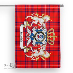 Scotstee Shop Tartan House Flag - Rose Tartan Flag Clan Badge With Lion Scottish, Tartan Garden Flag, Tartan Flag, Tartan House Flag, Plaid Flag, Christmas Plaid Flag