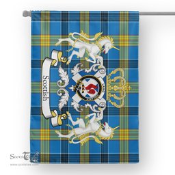 Scotstee Shop Tartan House Flag - Laing Tartan Flag Clan Badge With Lion Scottish, Tartan Garden Flag, Tartan Flag, Tartan House Flag, Plaid Flag, Christmas Plaid Flag