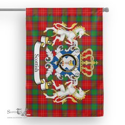 Scotstee Shop Tartan House Flag - Chisholm Tartan Flag Clan Badge With Lion Scottish, Tartan Garden Flag, Tartan Flag, Tartan House Flag, Plaid Flag, Christmas Plaid Flag