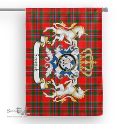 Scotstee Shop Tartan House Flag - Butter Tartan Flag Clan Badge With Lion Scottish, Tartan Garden Flag, Tartan Flag, Tartan House Flag, Plaid Flag, Christmas Plaid Flag