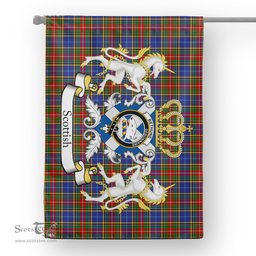 Scotstee Shop Tartan House Flag - Bethune Tartan Flag Clan Badge With Lion Scottish, Tartan Garden Flag, Tartan Flag, Tartan House Flag, Plaid Flag, Christmas Plaid Flag