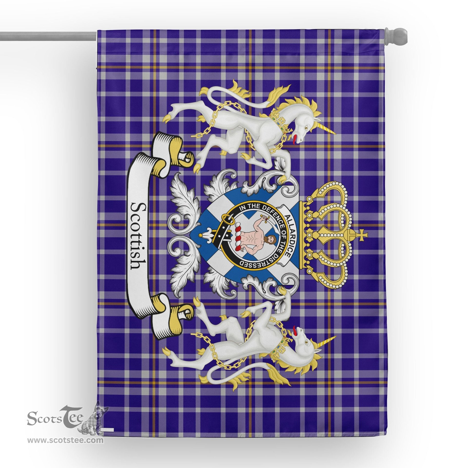 Scotstee Shop Tartan House Flag - Allardice Tartan Flag Clan Badge With Lion Scottish, Tartan Garden Flag, Tartan Flag, Tartan House Flag, Plaid Flag, Christmas Plaid Flag