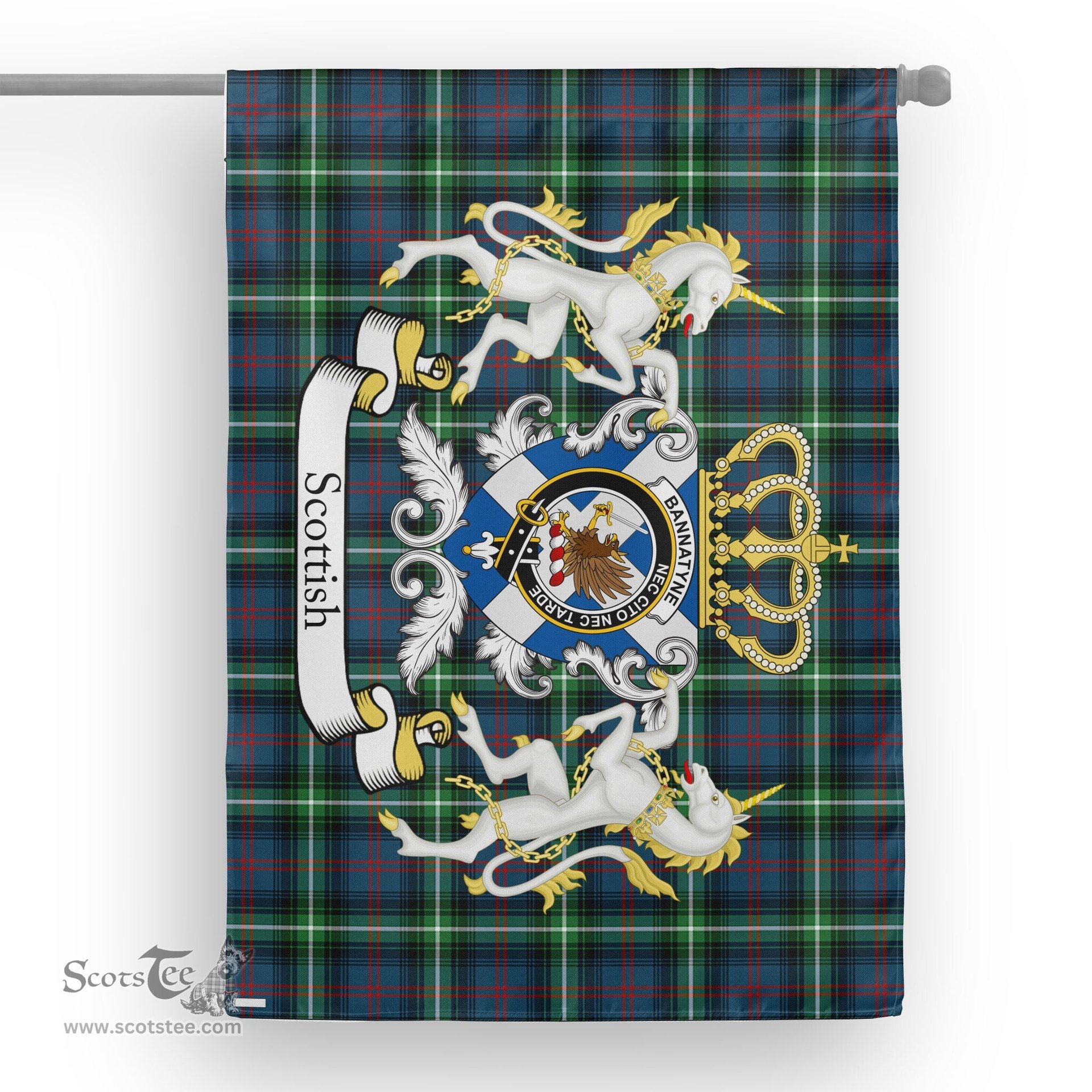 Scotstee Shop Tartan House Flag - Bannatyne Tartan Flag Clan Badge With Lion Scottish, Tartan Garden Flag, Tartan Flag, Tartan House Flag, Plaid Flag, Christmas Plaid Flag