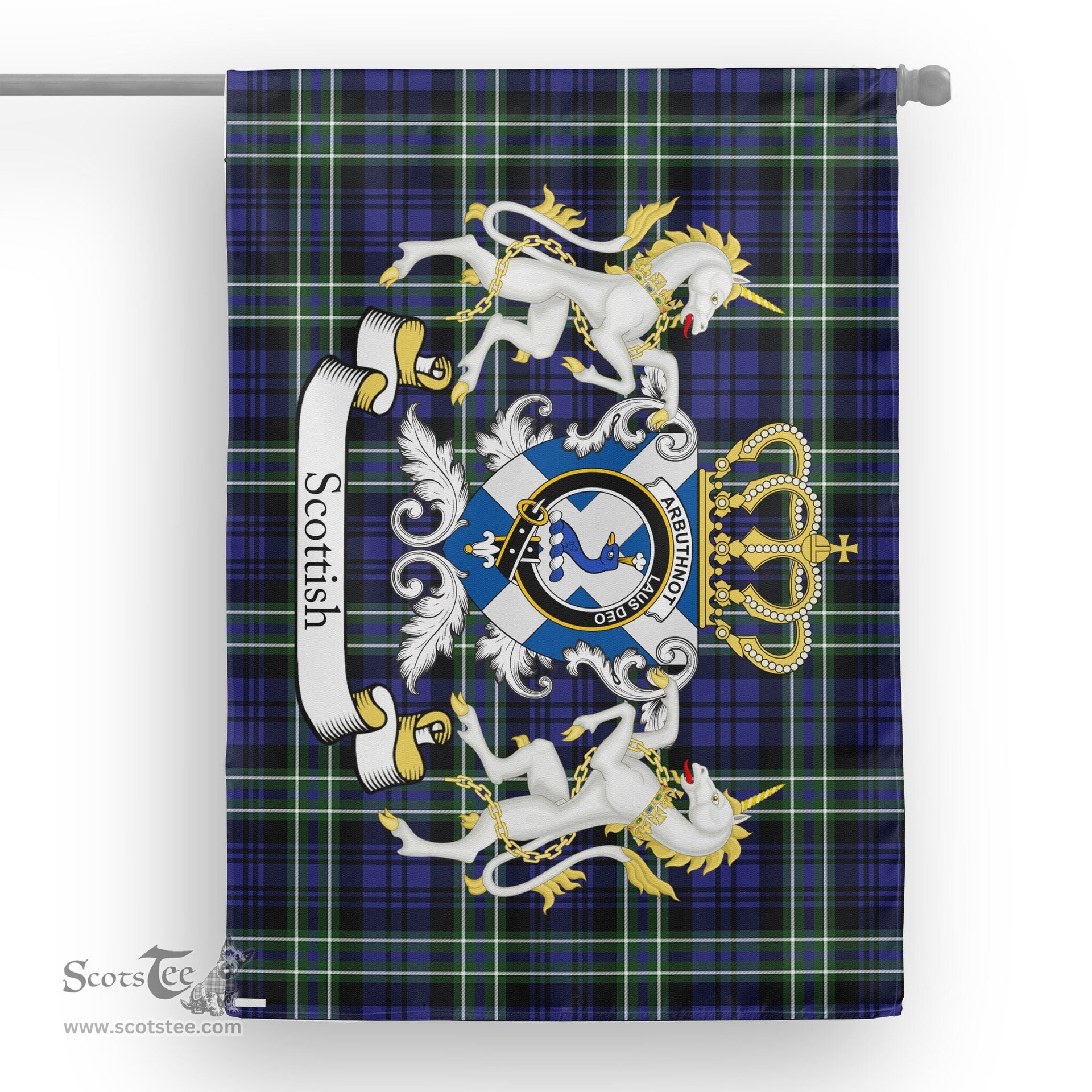 Scotstee Shop Tartan House Flag - Arbuthnot Tartan Flag Clan Badge With Lion Scottish, Tartan Garden Flag, Tartan Flag, Tartan House Flag, Plaid Flag, Christmas Plaid Flag