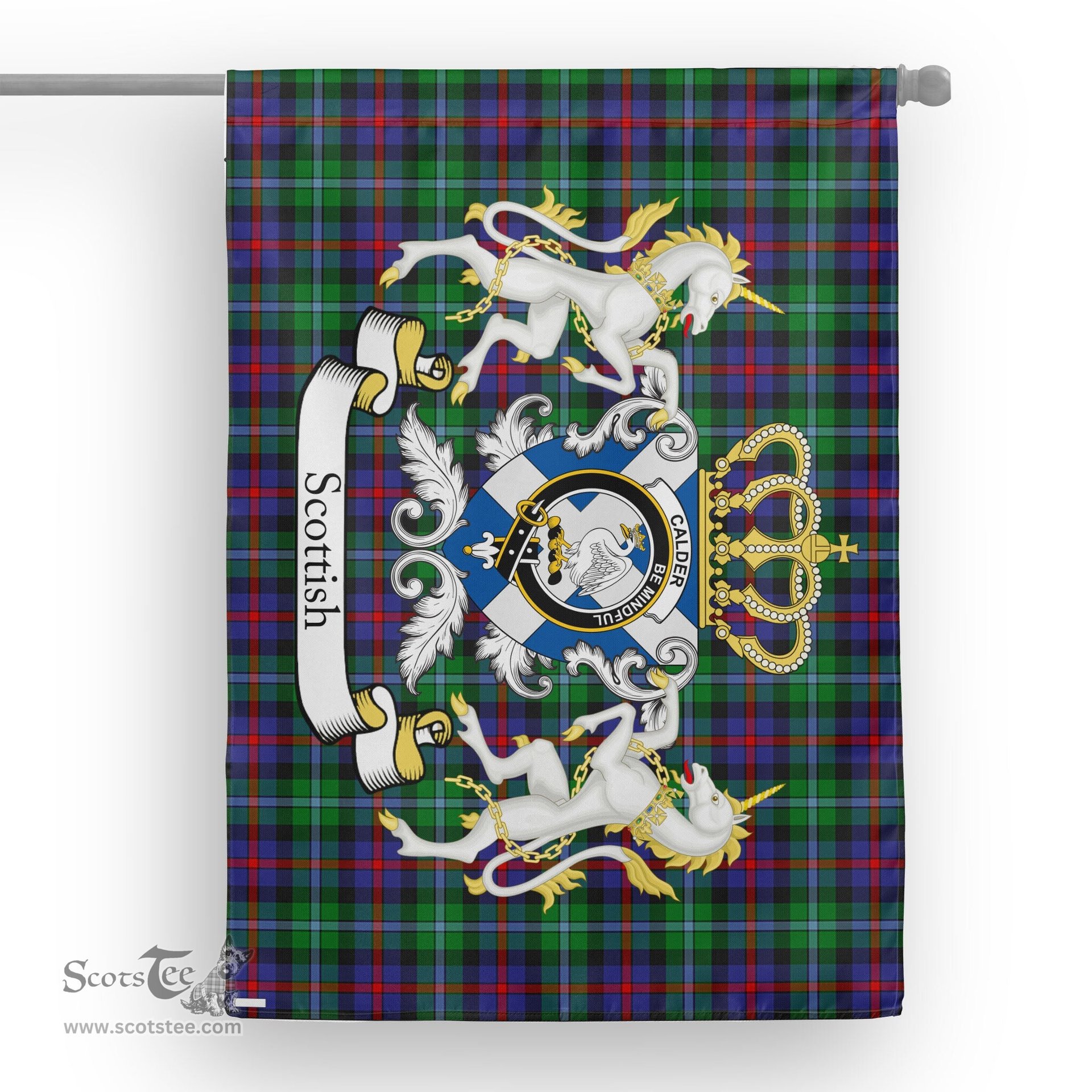Scotstee Shop Tartan House Flag - Calder Campbell Tartan Flag Clan Badge With Lion Scottish, Tartan Garden Flag, Tartan Flag, Tartan House Flag, Plaid Flag, Christmas Plaid Flag