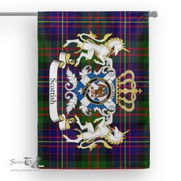 Scotstee Shop Tartan House Flag - Chalmers Tartan Flag Clan Badge With Lion Scottish, Tartan Garden Flag, Tartan Flag, Tartan House Flag, Plaid Flag, Christmas Plaid Flag
