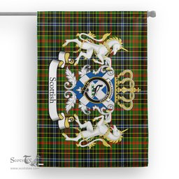 Scotstee Shop Tartan House Flag - Walkinshaw Tartan Flag Clan Badge With Lion Scottish, Tartan Garden Flag, Tartan Flag, Tartan House Flag, Plaid Flag, Christmas Plaid Flag