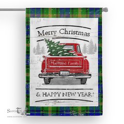 Tartan House Flag Vintage Red Truck with Christmas Tree Family Scottish Clan MaiTland Tartan Flag, Tartan Garden Flag, Tartan House Flag, Tartan Flag, Crest Garden Flag, Garden Flag, Ireland Garden Flag, Family Crest, Custom Flag, Custom Garden Flag, Ireland Custom Flag, Clan Tartan Flags