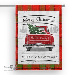 Tartan House Flag Vintage Red Truck with Christmas Tree Family Scottish Clan Maxton Tartan Flag, Tartan Garden Flag, Tartan House Flag, Tartan Flag, Crest Garden Flag, Garden Flag, Ireland Garden Flag, Family Crest, Custom Flag, Custom Garden Flag, Ireland Custom Flag, Clan Tartan Flags