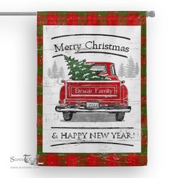 Tartan House Flag Vintage Red Truck with Christmas Tree Family Scottish Clan Dewar Tartan Flag, Tartan Garden Flag, Tartan House Flag, Tartan Flag, Crest Garden Flag, Garden Flag, Ireland Garden Flag, Family Crest, Custom Flag, Custom Garden Flag, Ireland Custom Flag, Clan Tartan Flags