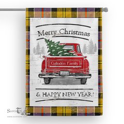 Tartan House Flag Vintage Red Truck with Christmas Tree Family Scottish Clan Culloden Tartan Flag, Tartan Garden Flag, Tartan House Flag, Tartan Flag, Crest Garden Flag, Garden Flag, Ireland Garden Flag, Family Crest, Custom Flag, Custom Garden Flag, Ireland Custom Flag, Clan Tartan Flags