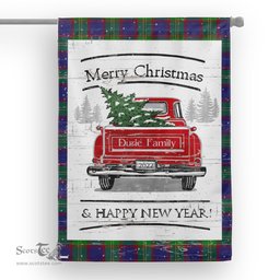 Tartan House Flag Vintage Red Truck with Christmas Tree Family Scottish Clan Durie Tartan Flag, Tartan Garden Flag, Tartan House Flag, Tartan Flag, Crest Garden Flag, Garden Flag, Ireland Garden Flag, Family Crest, Custom Flag, Custom Garden Flag, Ireland Custom Flag, Clan Tartan Flags