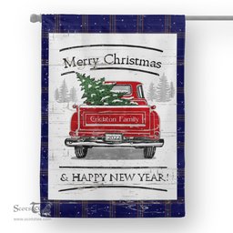Tartan House Flag Vintage Red Truck with Christmas Tree Family Scottish Clan Crichton Tartan Flag, Tartan Garden Flag, Tartan House Flag, Tartan Flag, Crest Garden Flag, Garden Flag, Ireland Garden Flag, Family Crest, Custom Flag, Custom Garden Flag, Ireland Custom Flag, Clan Tartan Flags