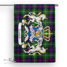 Scotstee Shop Tartan Garden Flag Sutherland Tartan Flag Clan Badge With Lion Scottish Tartan House Flag