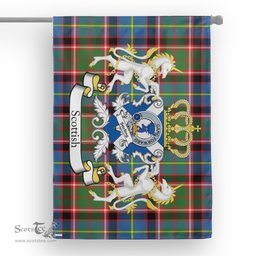 Scotstee Shop Tartan Garden Flag Stirling of Cadder Tartan Flag Clan Badge With Lion Scottish Tartan House Flag
