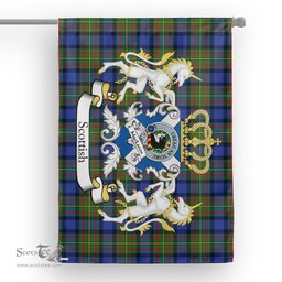 Scotstee Shop Tartan Garden Flag MacLaren Tartan Flag Clan Badge With Lion Scottish Tartan House Flag