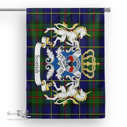 Scotstee Shop Tartan Garden Flag MacLeod Tartan Flag Clan Badge With Lion Scottish Tartan House Flag