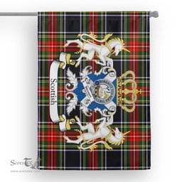 Scotstee Shop Tartan Garden Flag Stewart High Stewards Tartan Flag Clan Badge With Lion Scottish Tartan House Flag
