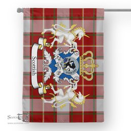 Scotstee Shop Tartan Garden Flag MacFie Tartan Flag Clan Badge With Lion Scottish Tartan House Flag