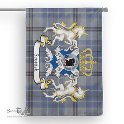 Scotstee Shop Tartan Garden Flag Tweedie Tartan Flag Clan Badge With Lion Scottish Tartan House Flag
