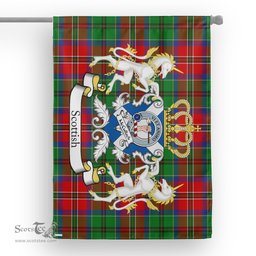Scotstee Shop Tartan Garden Flag Mcculloch Tartan Flag Clan Badge With Lion Scottish Tartan House Flag
