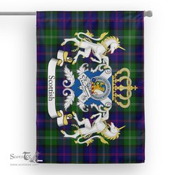 Scotstee Shop Tartan Garden Flag MacThomas Tartan Flag Clan Badge With Lion Scottish Tartan House Flag