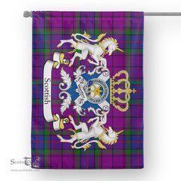 Scotstee Shop Tartan Garden Flag Wardlaw Tartan Flag Clan Badge With Lion Scottish Tartan House Flag