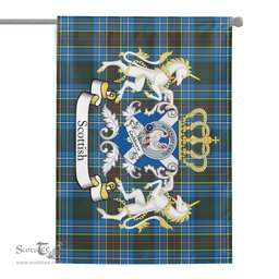Scotstee Shop - Scotstee Shop Tartan Garden Flag Cockburn Tartan Flag Clan Badge Lion Scottish Tartan House Flag