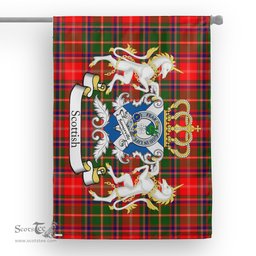 Scotstee Shop Tartan Garden Flag Somerville Tartan Flag Clan Badge With Lion Scottish Tartan House Flag