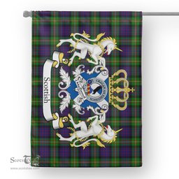 Scotstee Shop Tartan Garden Flag MacDonell of Glengarry Tartan Flag Clan Badge With Lion Scottish Tartan House Flag