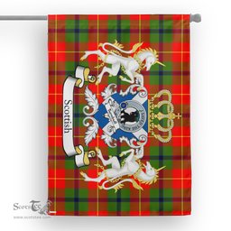 Scotstee Shop Tartan Garden Flag Turnbull Tartan Flag Clan Badge With Lion Scottish Tartan House Flag