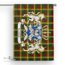 Scotstee Shop Tartan Garden Flag MacMillan Tartan Flag Clan Badge With Lion Scottish Tartan House Flag