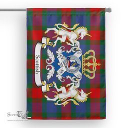Scotstee Shop Tartan Garden Flag Mar Tartan Flag Clan Badge With Lion Scottish Tartan House Flag