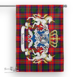 Scotstee Shop Tartan Garden Flag Riddell Tartan Flag Clan Badge With Lion Scottish Tartan House Flag
