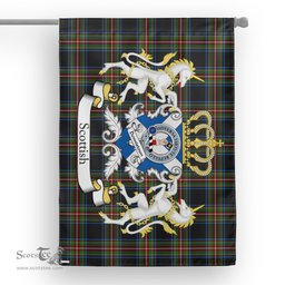 Scotstee Shop Tartan Garden Flag Dennistoun Tartan Flag Clan Badge With Lion Scottish Tartan House Flag