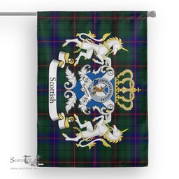 Scotstee Shop Tartan Garden Flag Davidson Tartan Flag Clan Badge With Lion Scottish Tartan House Flag
