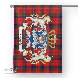 Scotstee Shop Tartan Garden Flag Robertson Tartan Flag Clan Badge With Lion Scottish Tartan House Flag