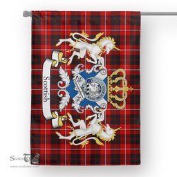 Scotstee Shop Tartan Garden Flag Cunningham Tartan Flag Clan Badge With Lion Scottish Tartan House Flag