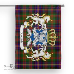 Scotstee Shop Tartan Garden Flag Cochrane Tartan Flag Clan Badge With Lion Scottish Tartan House Flag