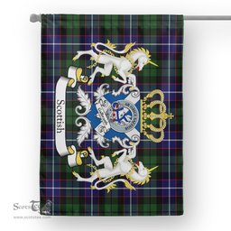 Scotstee Shop Tartan Garden Flag Galbraith Tartan Flag Clan Badge With Lion Scottish Tartan House Flag
