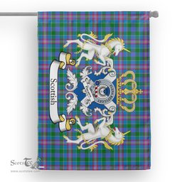 Scotstee Shop Tartan Garden Flag Pitcairn Tartan Flag Clan Badge With Lion Scottish Tartan House Flag